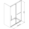 Душевая дверь TERMINUS АЛЬБА 01, 1DS140X220B, 140 см, стекло прозрачное, профиль черный